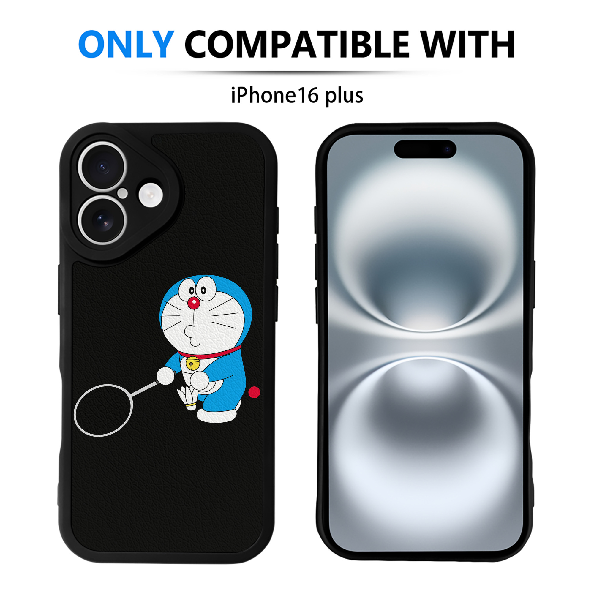 （画像用） ドラえもん Doraemon 【iPhone 16シリーズ対応】シリコンスマホケース（レザー調） 材質：シリコン